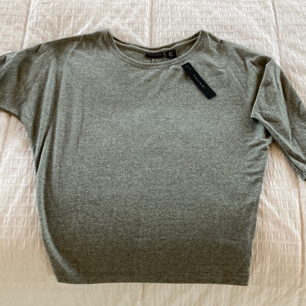 Gray Tahari sweater with Dolman sleeves - New!
